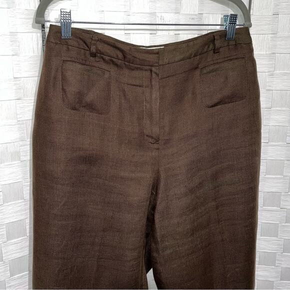 Talbots Women's Pure Irish Linen Striaght Leg Trousers Size 14 Boho Lagenlook - Picture 7 of 9